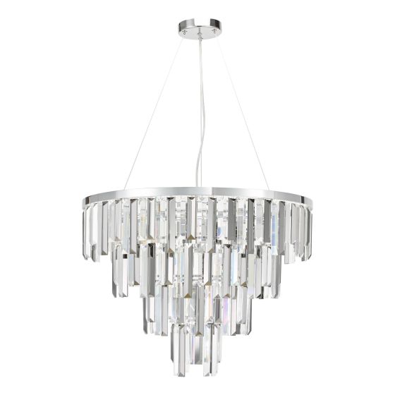Där Lighting Fuentes 5 Light Pendant Polished Chrome And Crystal