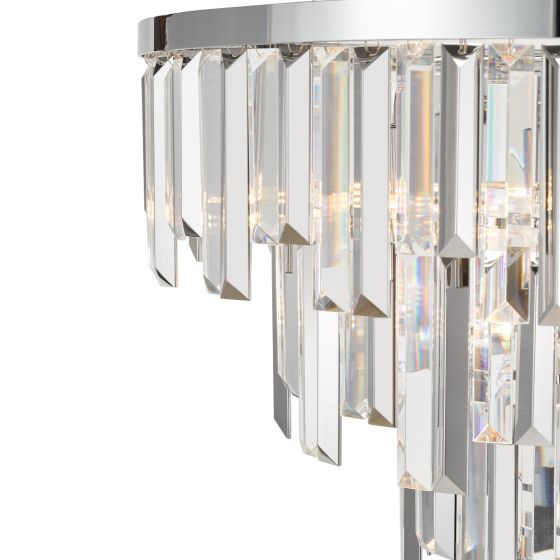 Där Lighting Fuentes 5 Light Pendant Polished Chrome And Crystal