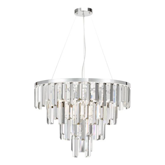 där lighting Fuentes 5 Light Pendant Polished Chrome and Crystal