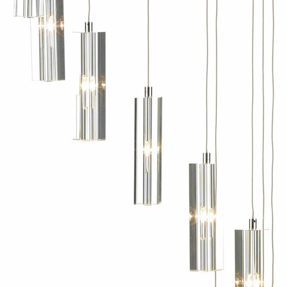 där lighting Galileo 12 Light Cluster Pendant Polished Chrome Crystal LED