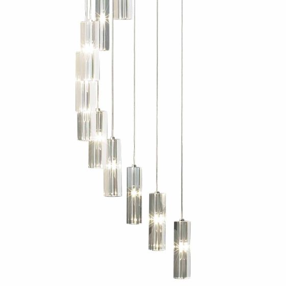 Där Lighting Galileo 20 Light Cluster Pendant Polished Chrome Crystal LED - 3M Drop