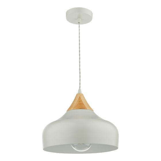 Där Lighting Gaucho 1 Light Single Pendant Grey And Wood