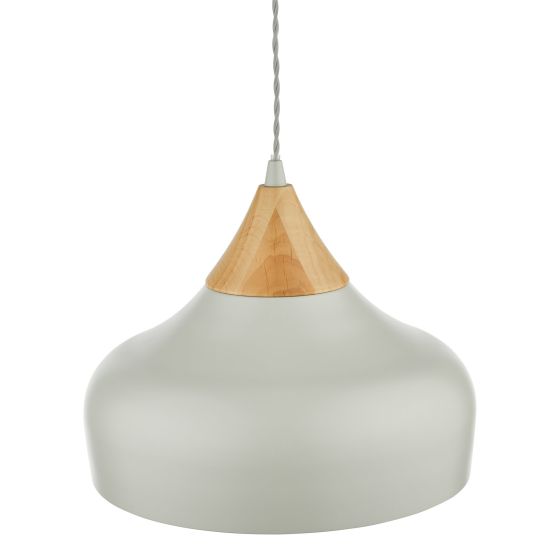 Där Lighting Gaucho 1 Light Single Pendant Grey And Wood