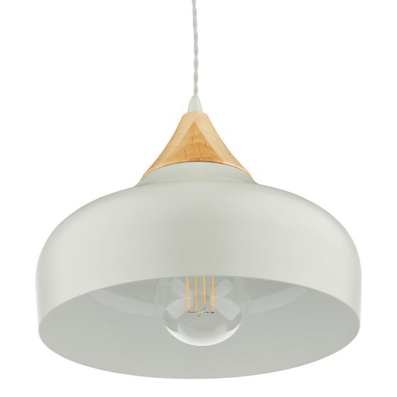 Där Lighting Gaucho 1 Light Single Pendant Grey And Wood