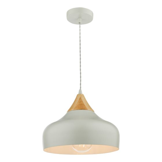 där lighting Gaucho 1 Light Single Pendant Grey And Wood