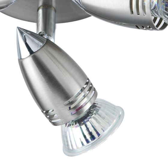 där lighting Gemini 3 Light Plate Spotlight Satin Chrome (Multipack)
