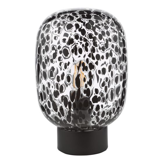 Där Lighting Gethin Table Lamp Black And Black Confetti Glass