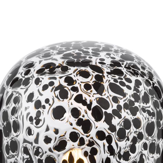 Där Lighting Gethin Table Lamp Black And Black Confetti Glass
