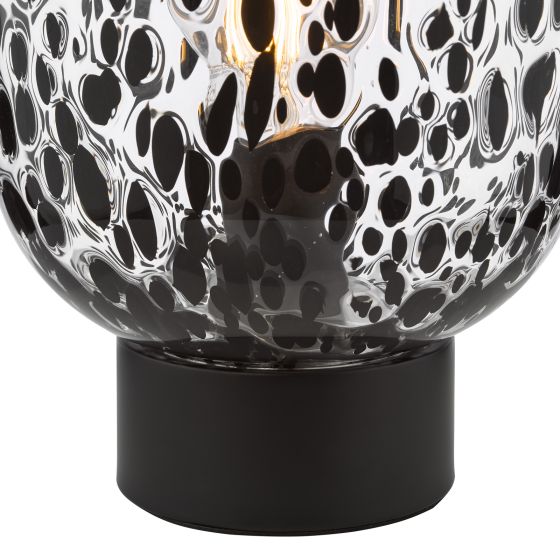 Där Lighting Gethin Table Lamp Black And Black Confetti Glass