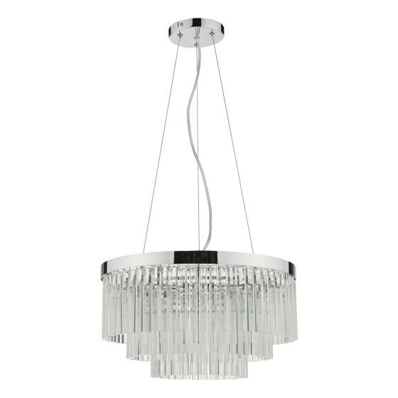 Där Lighting Giovana 5 Light Pendant Polished Chrome Clear Glass
