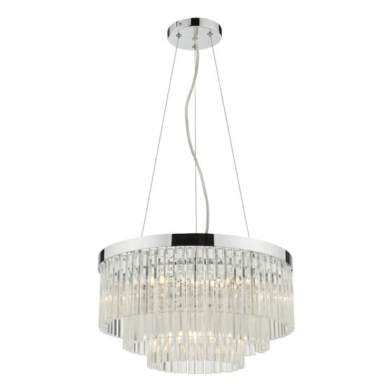Där Lighting Giovana 5 Light Pendant Polished Chrome Clear Glass