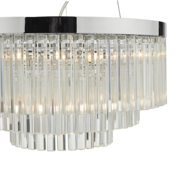 Där Lighting Giovana 5 Light Pendant Polished Chrome Clear Glass
