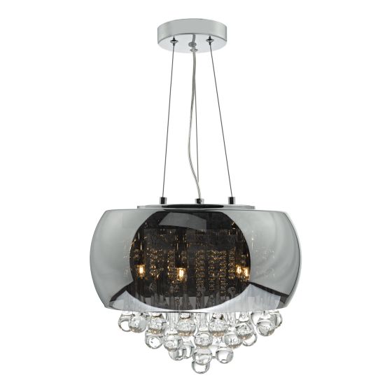 Där Lighting Giselle 5 Light Pendant Smoked & Clear Glass