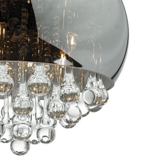 Där Lighting Giselle 5 Light Pendant Smoked & Clear Glass