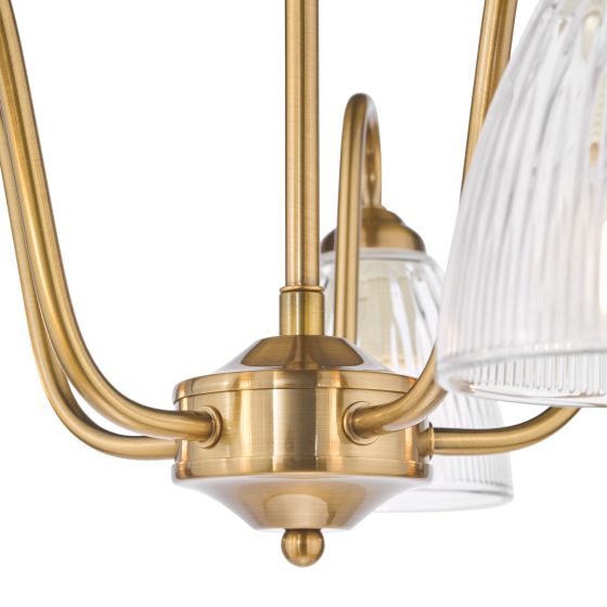 Där Lighting Glynis 5 Light Semi-Flush Antique Bronze And Ribbed Glass