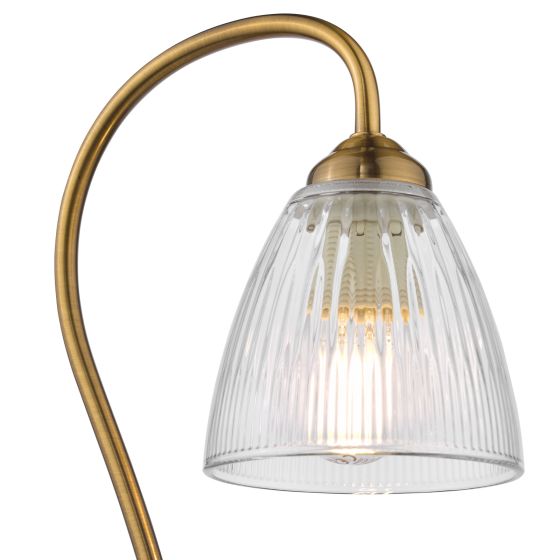 Där Lighting Glynis Table Lamp Antique Bronze And Ribbed Glass