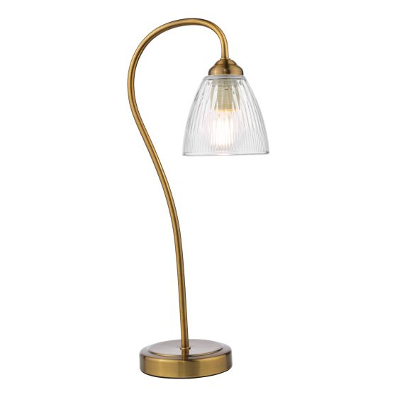 där lighting Glynis Table Lamp Antique Bronze and Ribbed Glass