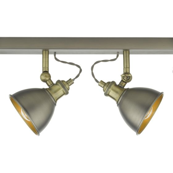 Där Lighting Governor 4 Light Bar Spotlight Antique Chrome Antique Brass