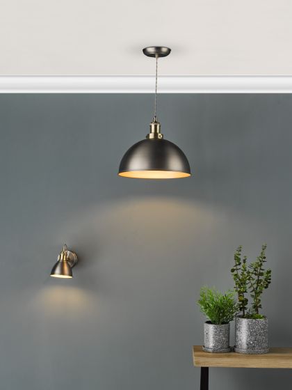 Där Lighting Governor Pendant Antique Chrome Antique Brass