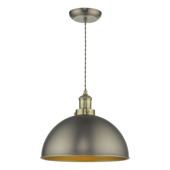 där lighting Governor Pendant Antique Chrome Antique Brass