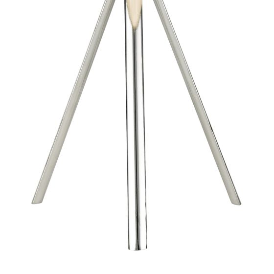 Där Lighting Griffith Table Lamp Polished Chrome With Grey Linen Shade