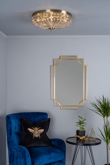 Där Lighting Guapo Rectangle Gold Detail Mirror 90 X 60cm