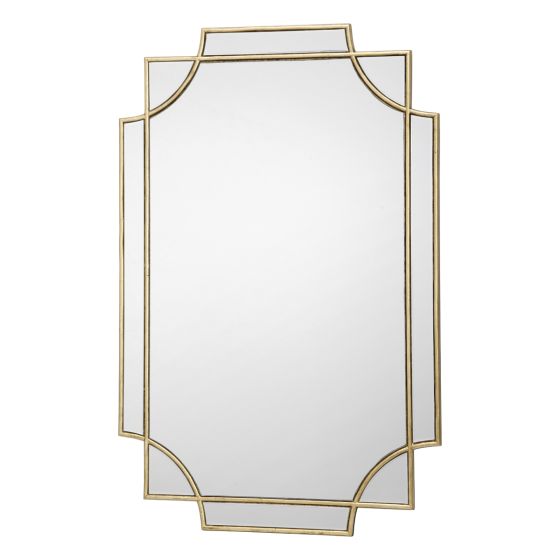där lighting Guapo Rectangle Gold Detail Mirror 90 x 60cm