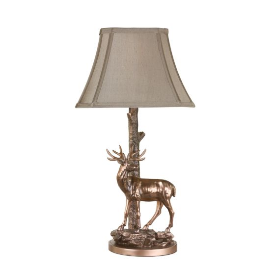 Där Lighting Gulliver Deer Table Lamp In Aged Brass With Shade