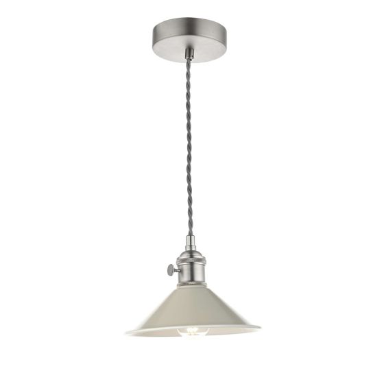 där lighting Hadano 1 Light Pendant Antique Chrome With Cashmere Shade