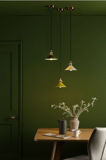 Där Lighting Hadano 1 Light Pendant Natural Brass With Cashmere Shade