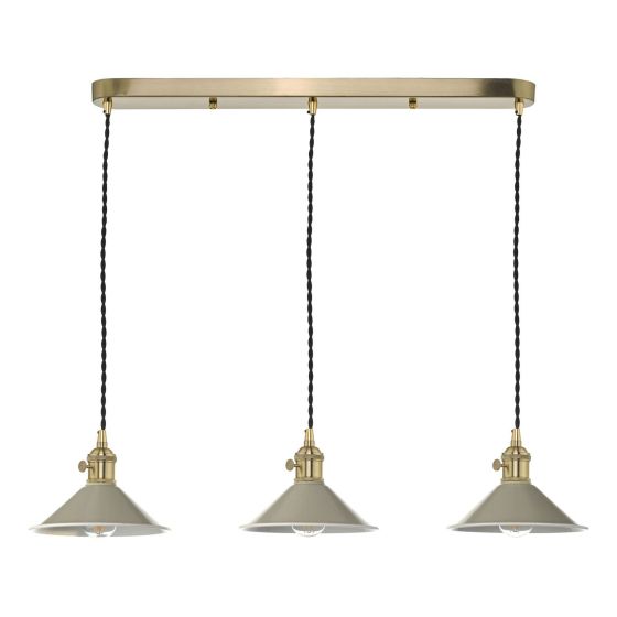 Där Lighting Hadano 3 Light Brass Suspension With Cashmere Shades