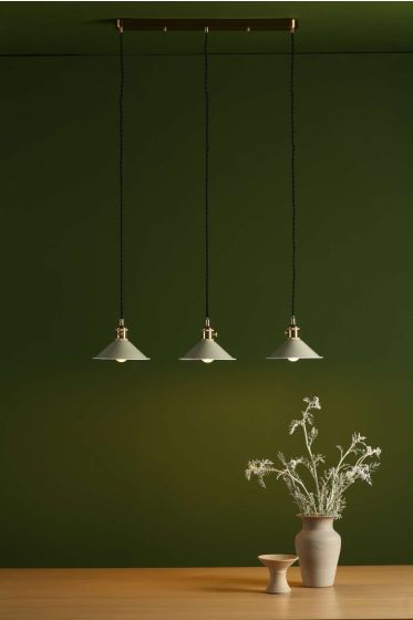 Där Lighting Hadano 3 Light Brass Suspension With Cashmere Shades