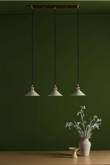 Där Lighting Hadano 3 Light Brass Suspension With Cashmere Shades