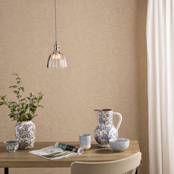 Där Lighting Hadano Pendant Antique Chrome And Scalloped Bell Glass