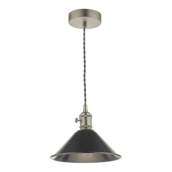 där lighting Hadano Pendant Antique Chrome With Antique Pewter Shade