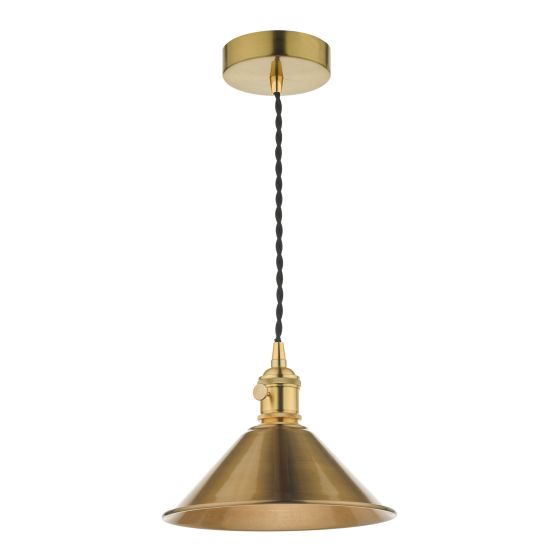 där lighting Hadano Pendant Natural Brass With Aged Brass Shade