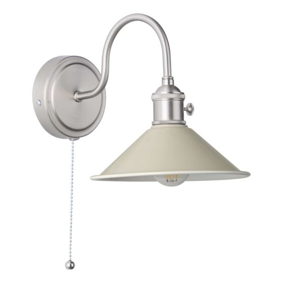 Där Lighting Hadano Wall Light Antique Chrome With Cashmere Shade