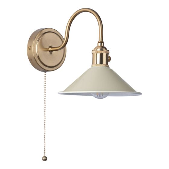 Där Lighting Hadano Wall Light Natural Brass With Cashmere Shade