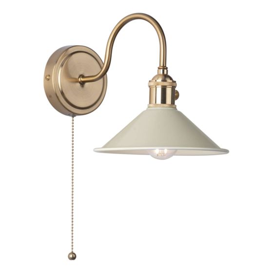 där lighting Hadano Wall Light Natural Brass With Cashmere Shade