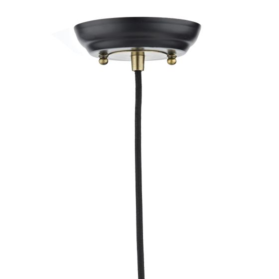 Där Lighting Hannover 1 Light Pendant Black Antique Brass