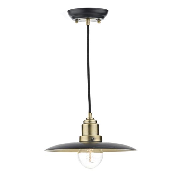 Där Lighting Hannover 1 Light Pendant Black Antique Brass