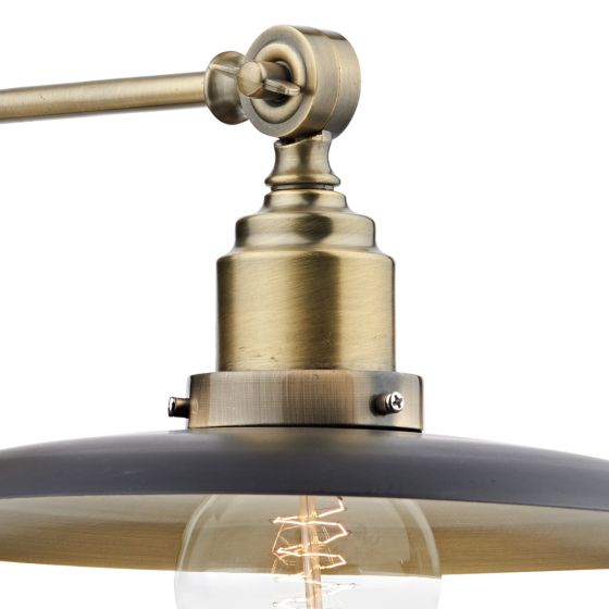 Där Lighting Hannover 1 Light Wall Bracket Black Antique Brass