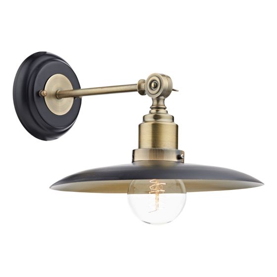 där lighting Hannover 1 Light Wall Bracket Black Antique Brass