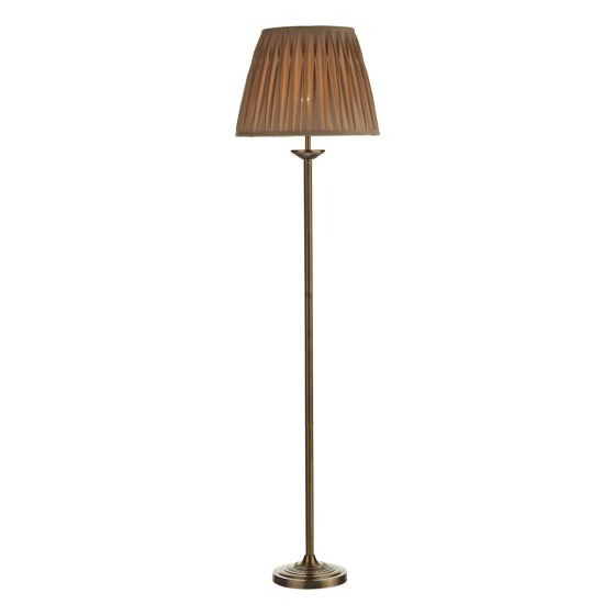 Där Lighting Hatton Floor Lamp Antique Brass With Shade