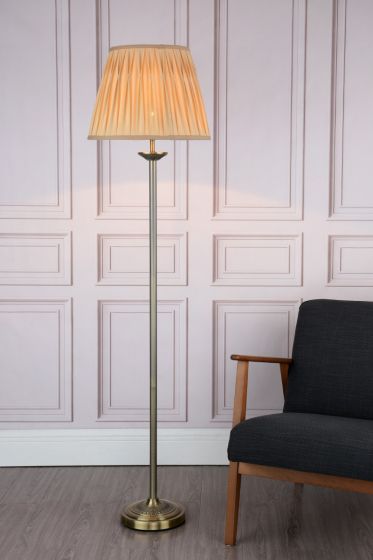 Där Lighting Hatton Floor Lamp Antique Brass With Shade