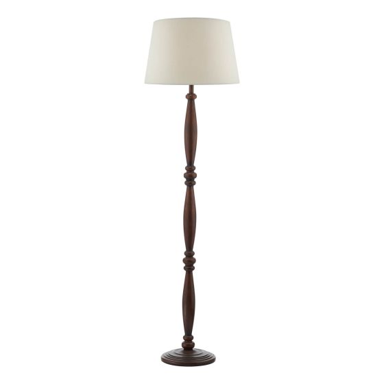 Där Lighting Hayward Floor Lamp Dark Wood With Shade