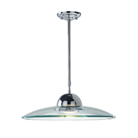 Där Lighting Hemisphere Pendant Polished Chrome And Clear Glass