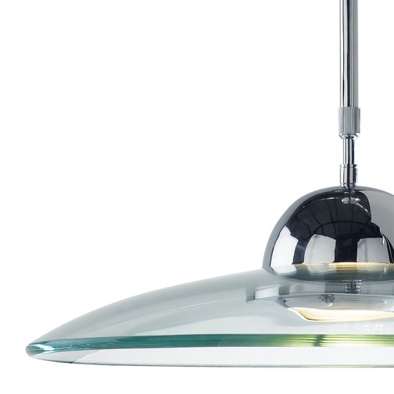 där lighting Hemisphere Pendant Polished Chrome and Clear Glass
