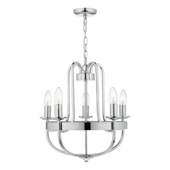 Där Lighting Heythrope 5 Light Pendant Polished Nickel