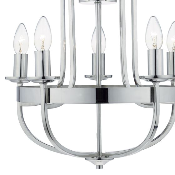 där lighting Heythrope 5 Light Pendant Polished Nickel